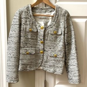 Black, cream, & gray Tweed Dress Jacket